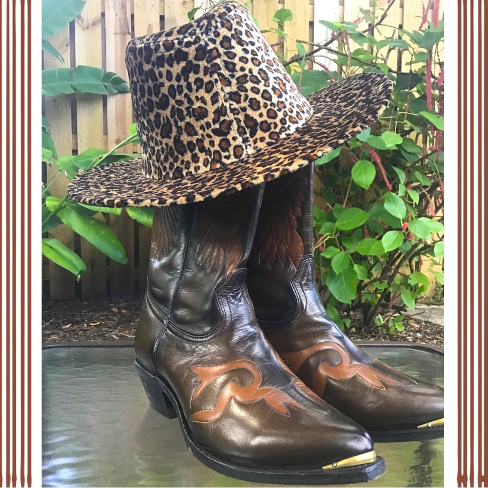 Women’s Brown Leather Heeled Cowboy Boots - Classic Western Style